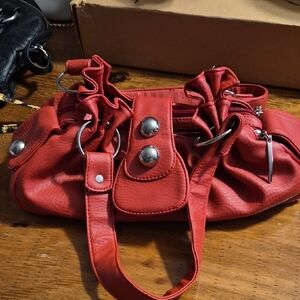 Red Leather Women's Handbag